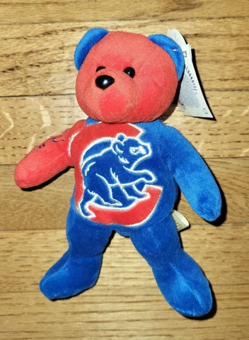 TEAM BEANS Authentic MLB Chicago Cubs Rare Bean Bag Plush Toy *Spots on Head* Cover