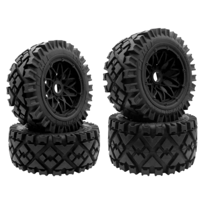 4PC Front and Rear All Terrain Tire Wheel Kit for 1/5 HPI RV KM Baja 5b Ss Buggy - Image 1 of 4
