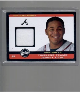 ANDRUW JONES GAME USED JERSEY 2002 UPPER DECK VINTAGE BASEBALL - Picture 1 of 2