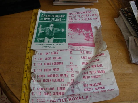1980 wrestling poster/program Olympic Aud 11x17" Battle Royal Mando Guerrero Cover