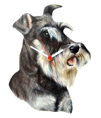 LARKRISE DESIGNS Schnauzer Clock - Schnauzers - Schnauzer Gift - Schnauzer Gifts D25-C