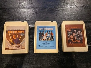 3 Piece 70's And 80's 8 Track Tape Lot, Blondie, Rod Stewart, Bowie UNTESTED - Foto 1 di 4