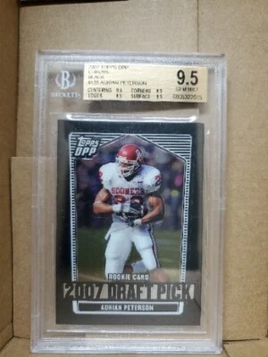 2007 Topps Draft Pick Pros Black ADRIAN PETERSON ROOKIE RC #135 Vikings BGS 9.5 - Image 1 of 2