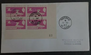 1969 St Lucia Cover ties 4 Stamps cd Victoria-Toronto, Canada - Picture 1 of 2