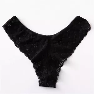 Damen Schlüpfer T-Rücken Tanga Unterwäsche Spitze Sexy Niedrige Taille Weich - Bild 1 von 15