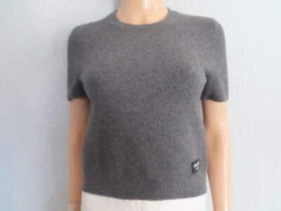 NWT PRADA Gray Cashmere Short Sleeve Sweater 38/US 2 - Image 1 of 4