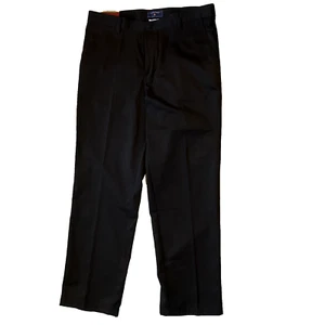 Saddlebred Flat Front Black Dress Pants Sz 34 x 30 100% Cotton NWT - Picture 1 of 8