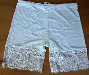 Ladies size 12-16 short leg panties bloomers knickers with flat lace Cream - Picture 1 of 6