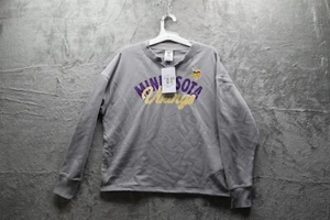 NFL Minnesota Vikings Women's Gray French Terry Crew Sweatshirt, Size S - New - Picture 1 of 10
