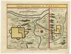 Antique Map of Cities in the Province of Shanxi by Van Schley (1749) - Picture 1 of 1