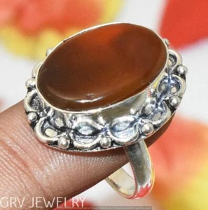 Chalcedony Gemstone Ring 925 Silver Overlay Us Size 8.5" U300-G239 - Picture 1 of 1