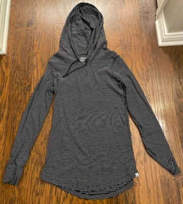 Eddie Bauer 黑白条纹连帽衫,尺寸高,中号 — 第 1/4 张图片