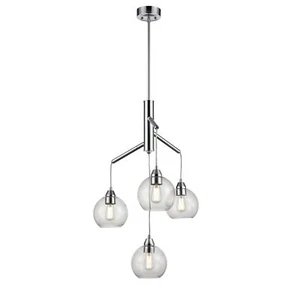 DVI Lighting DVP34724CH-CL Andromeda 4-Light Chandelier Chrome w/ Clear Glass - Picture 1 of 5