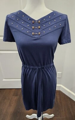 Lauren Moffatt женщин Sz 6 синий с заклепками шнурка ремень платье с коротким рукавом - Изображение 1 из 4