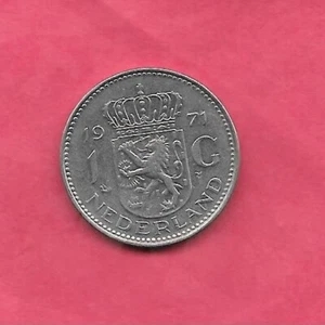 NETHERLANDS DUTCH KM184a 1971 VF-VERY FINE-NICE OLD LARGE GULDEN coin - Picture 1 of 1