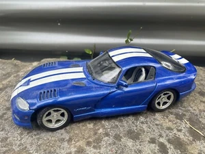 Maisto Blue Dodge Viper GTS Coupe Sportwagen 1:18 blau weiß creme Sitz Diecast - Bild 1 von 10