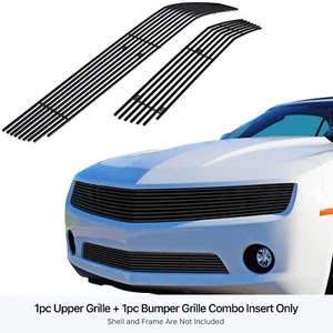 Fits 2010-2013 Chevy Camaro SS V8 Phantom Black Billet Grille Grill Insert Combo - Bild 1 von 4