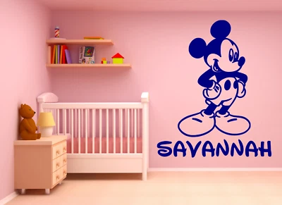 MICKEY MOUSE personalized NAME large wall vinyl DECAL die cut 22" TALL colors - Image 1 of 3