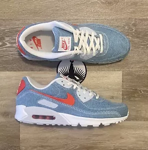Nike Air Max 90 denim lavato Habanero rosso bianco DV2120-900 uomo 8,5, donna 10 - Foto 1 di 12