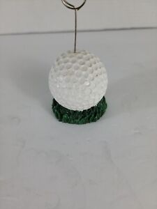 Golf Ball on Grass Photo Frame Holder White and Green Silver holder