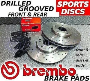 MINI One Cooper, Cooper s FRONT & REAR Drilled/Grooved Brake Discs & BREMBO Pads - Picture 1 of 1