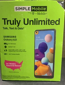⚡️Simple Mobile Samsung Galaxy A21 32GB 6.5" (Black) 🆕 No Sim Card Included⚠️ - Zdjęcie 1 z 3