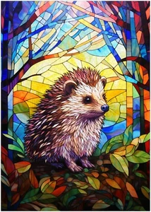 Rompecabezas de erizo de vitral 300/500/1000 piezas - Imagen 1 de 4