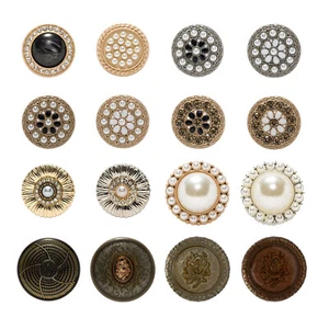 5pcs Enamel Pearl Retro Metal Shank Button Sewing Coat Jacket Crafts Gift Decor - Picture 1 of 19