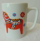 Bergquist Imports Orange Swedish Dala Horse Folk Art Coffee Mug