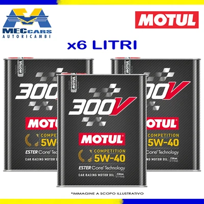6 LITRI MOTUL 300V COMPETITION 5W40 OLIO MOTORE PER AUTO NUOVA FORMULA