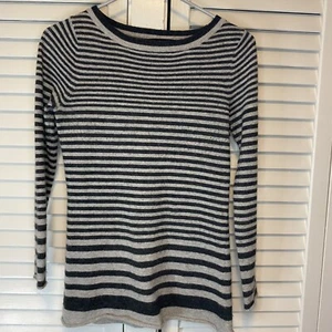 MERCER & MADISON  WOMENS WOOL, ANGORA BLEND STRIPED SWEATER - Picture 1 of 5