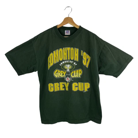1997 Grey Cup Edmonton Elk Canadian Football Vintage T-shirt 90s CFL Size XL Cover