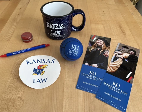 NEW- University of Kansas Law Jayhawks Coffee Mug  *Swag Bundle* Law School Cover