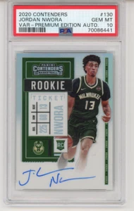 PSA GEMA COMO NUEVO 10 | JORDAN NWORA 2020-21 Contenders Prizm variación automático radiocontrol novato - Imagen 1 de 2