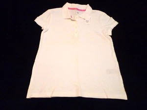Gap Kids Girls White Short Sleeve Polo Shirt Kids Girls Size 12 XL Preppy - Picture 1 of 6