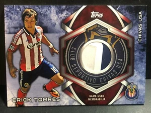 ERICK TORRES 2014 Topps MLS Kits Game Used LOGO PATCH Soccer Card CHIVAS USA L12 - Picture 1 of 2