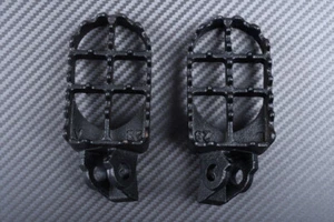 Paire Cale Repose Pieds Cross en Acier Droit et Gauche KAWASAKI KX 85 2001-2012 - Picture 1 of 3