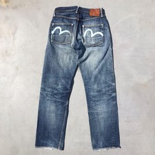 EVISU Light Blue Seagull Logo Denim Pants Lot.2000 32×35 Used From Japan 