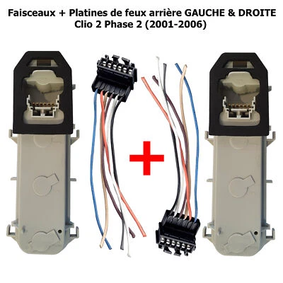 2 Platine Feu Feux Arriere Clio 2 Phase 2 01-06 ARD et ARG Porte Ampoules Lampes - Bild 1 von 4