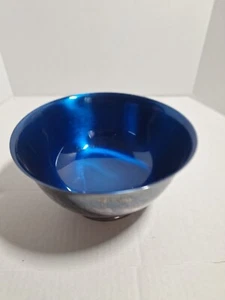 VTG WALLACE COLOR-CLAD 9106 SILVER PLATED BLUE 6" BOWL - Picture 1 of 4
