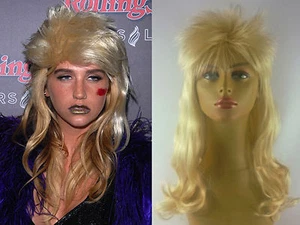DELUXE DAMEN LANGE BLONDE 80er 90er CURLY ROCKER VOKUHILA PERÜCKE RETRO HEAVY METAL - Bild 1 von 4