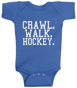 Threadrock Baby Crawl Walk Hockey Infant Bodysuit Sports Slogan Puck Ice - Picture 1 of 6