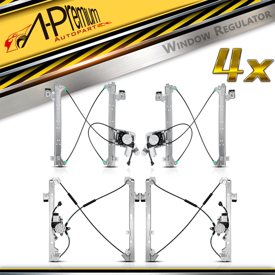 4x Regulador de ventana delantera y trasera con motor para Cadillac Chevrolet GMC Sierra 1500 Foto 1 de 4