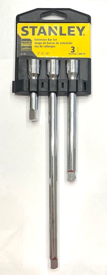 Stanley 3 Piece 3/8" Drive Socket Extension 3" 6" 10" 85-706 - Image 1 of 1