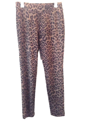 Ethyl sz 4 Tan & Black Animal Print Stretch NWOT ankle pants 28.5 inseam co1779 - Image 1 of 4