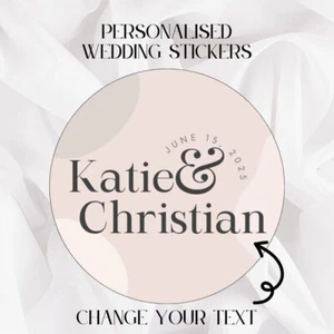 Pegatinas de boda personalizadas, etiqueta de agradecimiento de boda, guarda la fecha - Imagen 1 de 1
