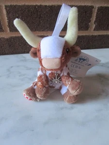 Build A Bear Longhorn Steer Christmas Ornament 5" -Hanger-Rhinestone Charm - Picture 1 of 5