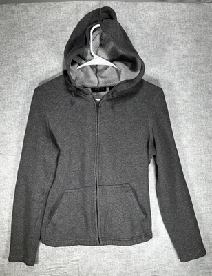 Sudadera con capucha Express para mujer talla mediana cremallera completa gris manga larga Foto 1 de 4