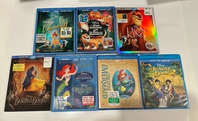Lot of 7 Disney Blu-ray/DVD:Bambi II/The Little Mermaid/The Lion King/Beauty - Image 1 of 4