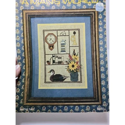 Cross Stitch by Viki - A Man’s World Chart Duck Clock Flower Pattern - Image 1 of 3